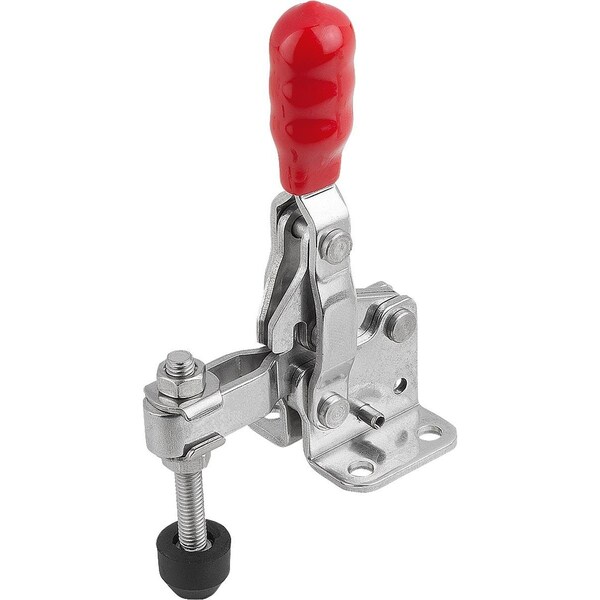 Toggle Clamp Vertical Std, Horizontal Foot F2=1000, Adjustable Clamping Spind M05X35, Stainless